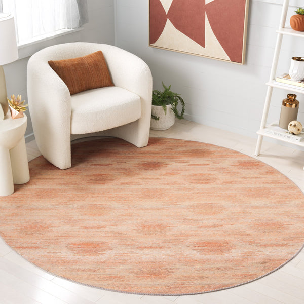 Safavieh Cabo Contemporary Round Area Rug - Elegant Abstract Design For Living Room Or Bedroom Décor Red ,Beige 97% Polyester,3% Cotton Cab373q-7sq