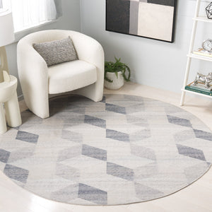 Safavieh Cabo Contemporary Geometric Area Rug - Elegant 3d Illusion Design For Modern Home Décor Style Beige ,Light Grey 97% Polyester,3% Cotton Cab374b-7sq