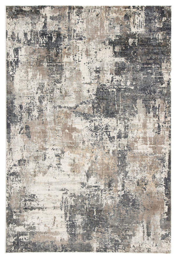 Jaipur Living Jaipur Living Sisario Abstract Viscose Area Rug with Metallic Sheen and High-low Pile Gray 5'3"X7'6" RUG140990