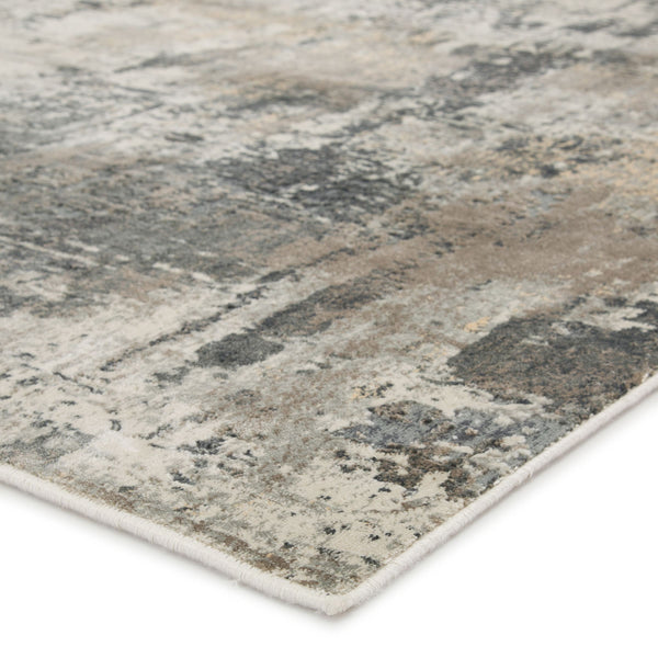 Jaipur Living Jaipur Living Sisario Abstract Viscose Area Rug with Metallic Sheen and High-low Pile Gray 5'3"X7'6" RUG140990