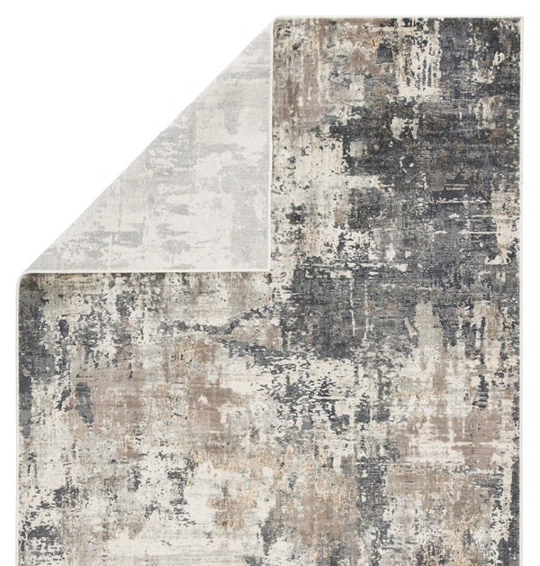 Jaipur Living Jaipur Living Sisario Abstract Viscose Area Rug with Metallic Sheen and High-low Pile Gray 5'3"X7'6" RUG140990