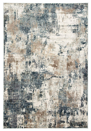 Jaipur Living Jaipur Living Sisario Abstract Viscose Area Rug with Metallic Sheen and High-low Pile Blue 5'3"X7'6" RUG140995