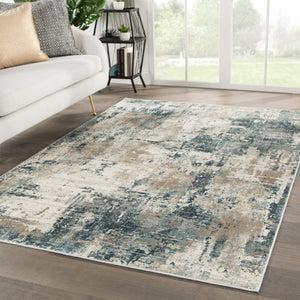 Jaipur Living Jaipur Living Sisario Abstract Viscose Area Rug with Metallic Sheen and High-low Pile Blue 7'10"X9'6" RUG155534