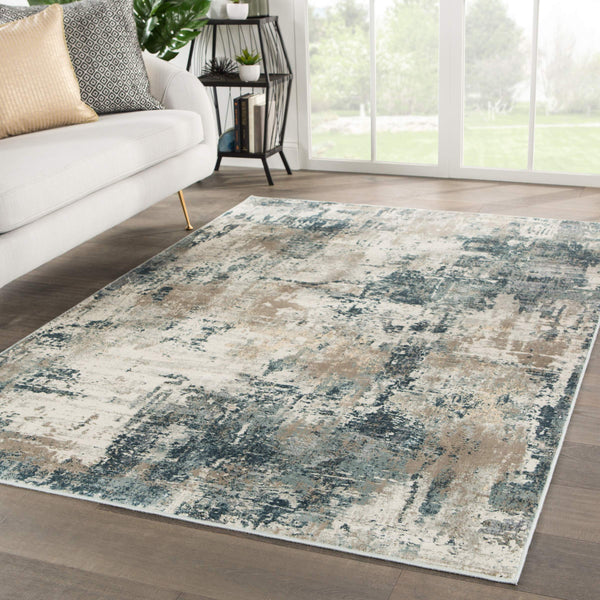 Jaipur Living Jaipur Living Sisario Abstract Viscose Area Rug with Metallic Sheen and High-low Pile Blue 7'10"X9'6" RUG155534