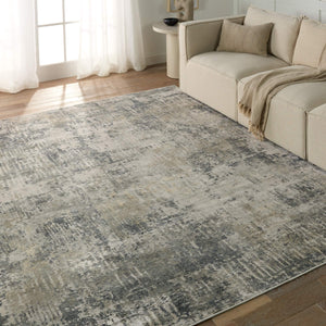 Jaipur Living Jaipur Living Ezra Viscose Area Rug Distressed Abstract Neutral Tones Soft Lustrous Pile RUG154630