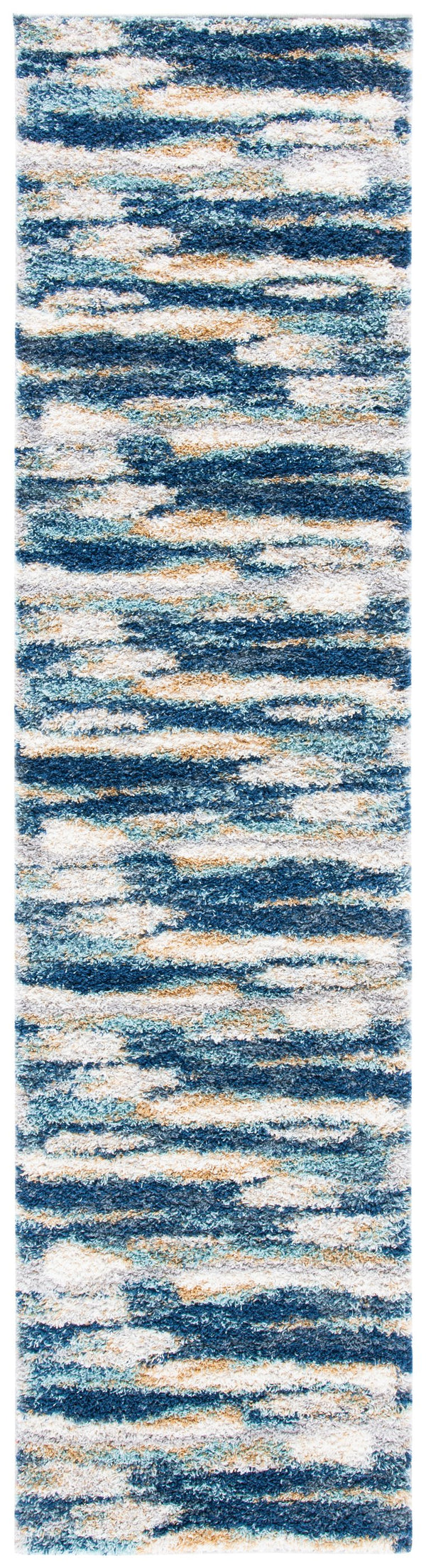 Safavieh Calista Turkish Power-Loomed Runner Rug With Plush 1" Pile, Blue & Ivory Abstract For Hallways 2'-3" x 11'-0" CAL108M-211