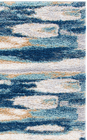Safavieh Calista Turkish Power-Loomed Runner Rug With Plush 1" Pile, Blue & Ivory Abstract For Hallways 2'-3" x 11'-0" CAL108M-211