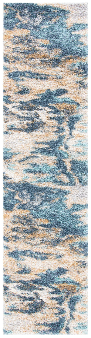 Safavieh Calista Plush Abstract Blue Grey Area Rug — Power-Loomed Turkish Frise Polypropylene For Durability 3'-0" x 5'-0" CAL110M-3