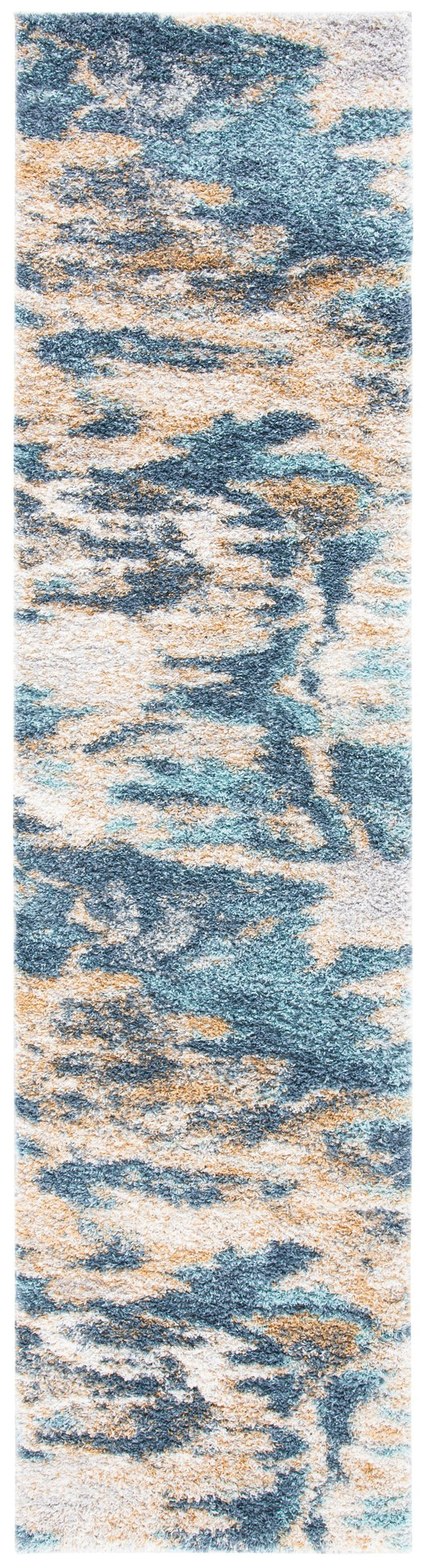 Safavieh Calista Plush Abstract Blue Grey Area Rug — Power-Loomed Turkish Frise Polypropylene For Durability 3'-0" x 5'-0" CAL110M-3