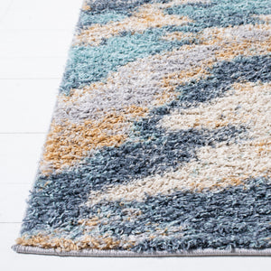 Safavieh Calista Plush Abstract Blue Grey Area Rug — Power-Loomed Turkish Frise Polypropylene For Durability 3'-0" x 5'-0" CAL110M-3