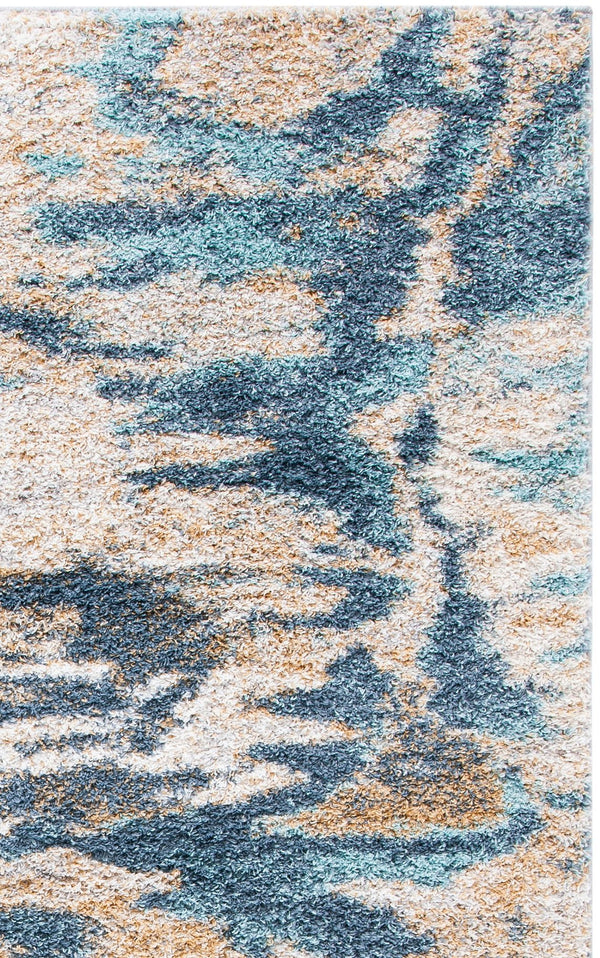 Safavieh Calista Plush Abstract Blue Grey Area Rug — Power-Loomed Turkish Frise Polypropylene For Durability 3'-0" x 5'-0" CAL110M-3