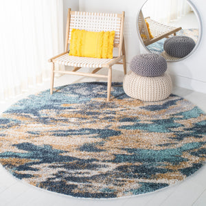 Safavieh Calista Plush Abstract Blue Grey Area Rug — Power-Loomed Turkish Frise Polypropylene For Durability 3'-0" x 5'-0" CAL110M-3