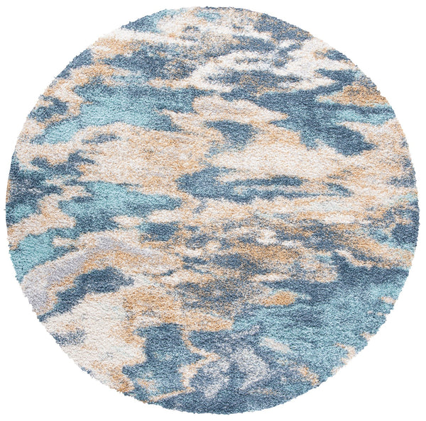 Safavieh Calista Plush Abstract Blue Grey Area Rug — Power-Loomed Turkish Frise Polypropylene For Durability 3'-0" x 5'-0" CAL110M-3