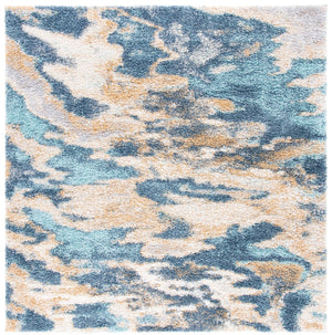 Safavieh Calista Plush Abstract Blue Grey Area Rug — Power-Loomed Turkish Frise Polypropylene For Durability 3'-0" x 5'-0" CAL110M-3