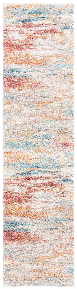 Safavieh Calista Round Area Rug In Beige And Aqua Abstract Design, 1" Plush Pile, Power-Loomed Durability 3'-0" x 3'-0" CAL112B-3R