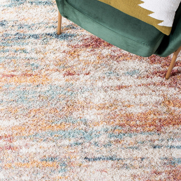 Safavieh Calista 112 Power Loomed Contemporary Rug Beige / Aqua 8' x 8' Square