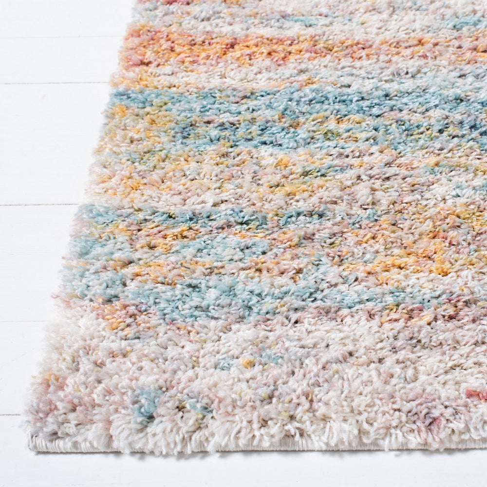 Safavieh Calista 112 Power Loomed Contemporary Rug Beige / Aqua 8' x 8' Square