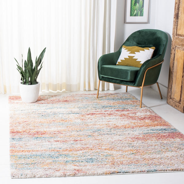 Safavieh Calista 112 Power Loomed Contemporary Rug Beige / Aqua 8' x 8' Square