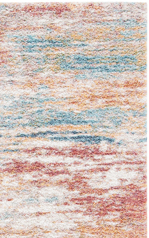 Safavieh Calista Round Area Rug In Beige And Aqua Abstract Design, 1" Plush Pile, Power-Loomed Durability 3'-0" x 3'-0" CAL112B-3R