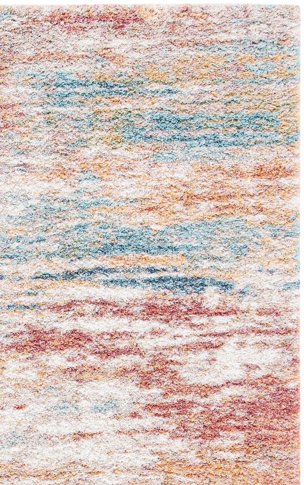Safavieh Calista Round Area Rug In Beige And Aqua Abstract Design, 1" Plush Pile, Power-Loomed Durability 3'-0" x 3'-0" CAL112B-3R