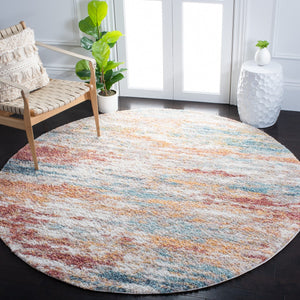 Safavieh Calista 112 Power Loomed Contemporary Rug Beige / Aqua 8' x 8' Square