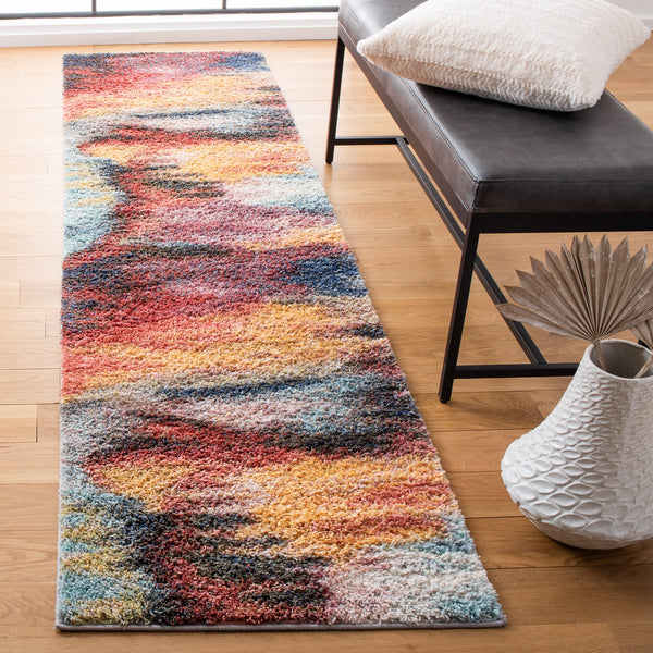 Safavieh Calista Turkish Power-Loomed Square Rug With Bold Red & Blue Abstract Design, Plush Durable Comfort 5'-3" x 5'-3" CAL114Q-5SQ