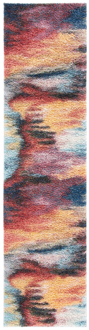 Safavieh Calista Turkish Power-Loomed Square Rug With Bold Red & Blue Abstract Design, Plush Durable Comfort 5'-3" x 5'-3" CAL114Q-5SQ