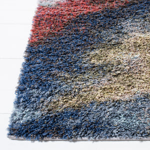 Safavieh Calista Turkish Power-Loomed Square Rug With Bold Red & Blue Abstract Design, Plush Durable Comfort 5'-3" x 5'-3" CAL114Q-5SQ
