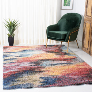 Safavieh Calista Turkish Power-Loomed Square Rug With Bold Red & Blue Abstract Design, Plush Durable Comfort 5'-3" x 5'-3" CAL114Q-5SQ