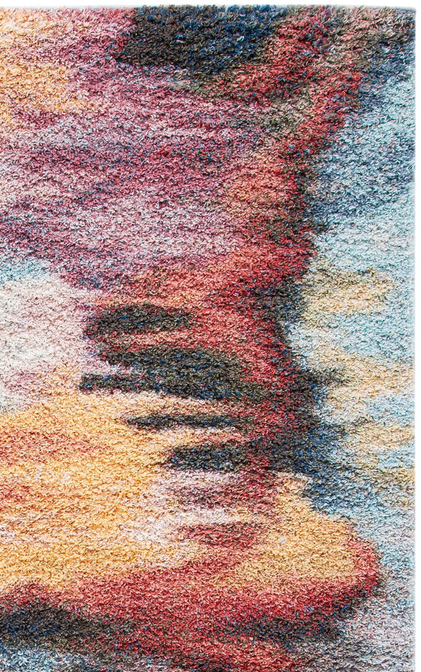 Safavieh Calista Turkish Power-Loomed Square Rug With Bold Red & Blue Abstract Design, Plush Durable Comfort 5'-3" x 5'-3" CAL114Q-5SQ