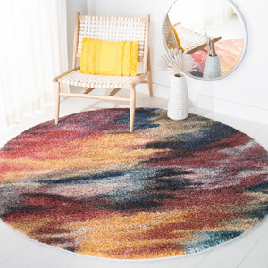 Safavieh Calista Turkish Power-Loomed Square Rug With Bold Red & Blue Abstract Design, Plush Durable Comfort 5'-3" x 5'-3" CAL114Q-5SQ
