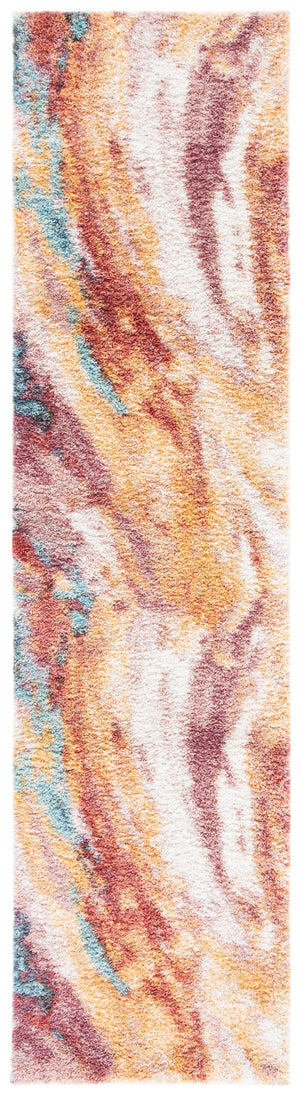 Safavieh Calista Plush Frieze Accent Rug In Gold & Aqua — Modern Turkish Loomed Texture, Soft Durable Style 2'-3" x 5'-0" CAL116D-25