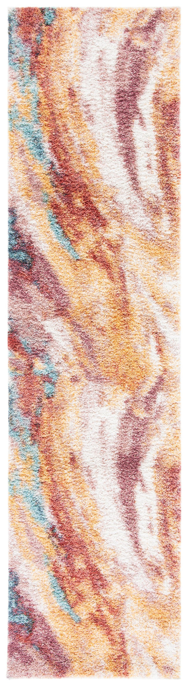 Safavieh Calista Plush Frieze Accent Rug In Gold & Aqua — Modern Turkish Loomed Texture, Soft Durable Style 2'-3" x 5'-0" CAL116D-25