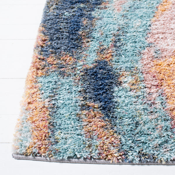 Safavieh Calista Plush Frieze Accent Rug In Gold & Aqua — Modern Turkish Loomed Texture, Soft Durable Style 2'-3" x 5'-0" CAL116D-25