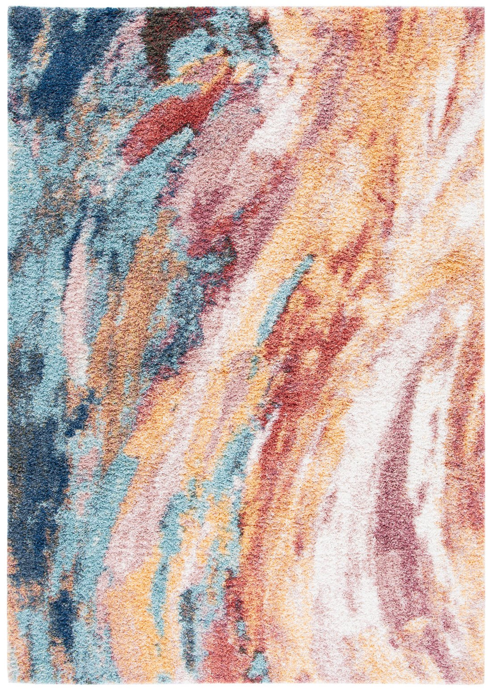 Safavieh Calista Contemporary Area Rug – Luxurious Gold & Aqua Abstract Design For Stylish Home Décor Gold ,Aqua Polypropylene Pile Frise Cal116d-5sq