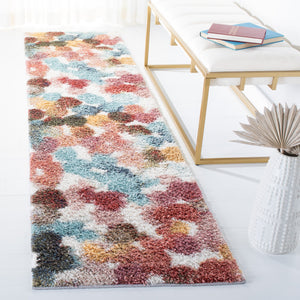 Safavieh Calista Sculptural Round Area Rug In Bold Red & Blue Abstract — Plush 1" Pile, Power‑Loomed Turkey 3'-0" x 3'-0" CAL118Q-3R