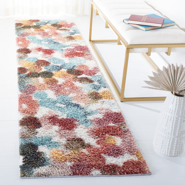 Safavieh Calista Sculptural Round Area Rug In Bold Red & Blue Abstract — Plush 1" Pile, Power‑Loomed Turkey 3'-0" x 3'-0" CAL118Q-3R