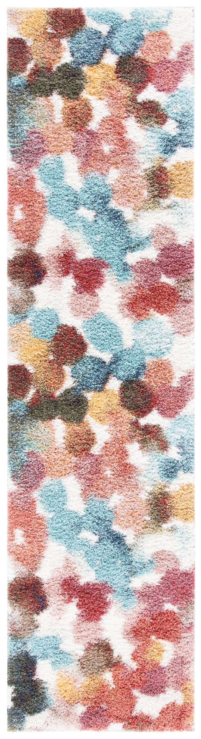 Safavieh Calista Contemporary 3' X 5' Red & Blue Area Rug - Plush, Durable, Oeko-tex Certified Elegance! Red ,Blue Polypropylene Pile Frise Cal118q-3