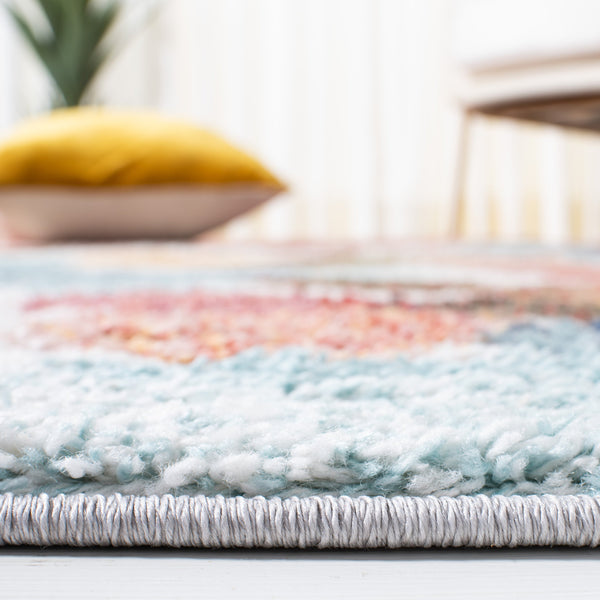 Safavieh Calista Contemporary 3' X 5' Red & Blue Area Rug - Plush, Durable, Oeko-tex Certified Elegance! Red ,Blue Polypropylene Pile Frise Cal118q-3