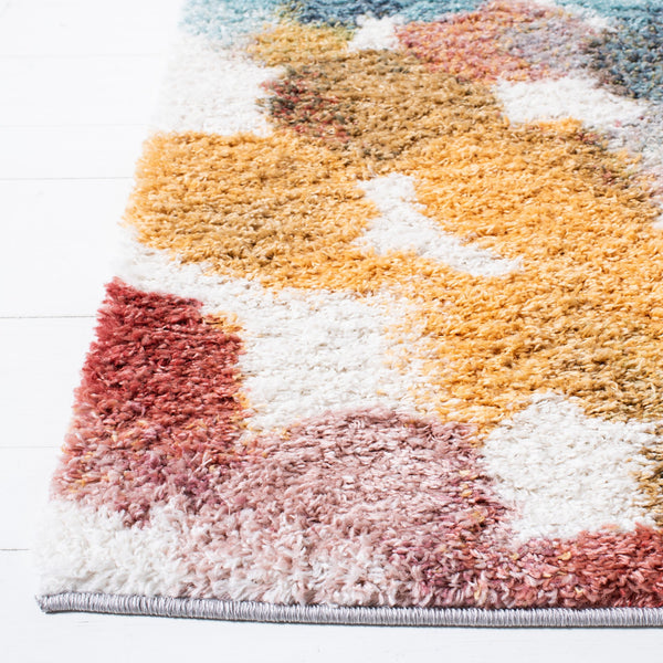 Safavieh Calista Sculptural Round Area Rug In Bold Red & Blue Abstract — Plush 1" Pile, Power‑Loomed Turkey 3'-0" x 3'-0" CAL118Q-3R