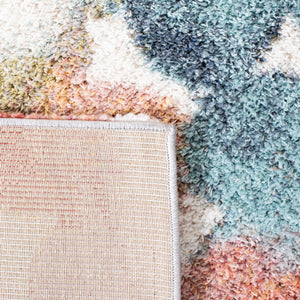 Safavieh Calista Contemporary 3' X 5' Red & Blue Area Rug - Plush, Durable, Oeko-tex Certified Elegance! Red ,Blue Polypropylene Pile Frise Cal118q-3