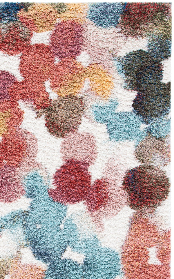 Safavieh Calista Sculptural Round Area Rug In Bold Red & Blue Abstract — Plush 1" Pile, Power‑Loomed Turkey 3'-0" x 3'-0" CAL118Q-3R