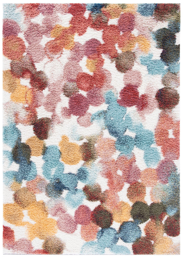 Safavieh Calista Contemporary 3' X 5' Red & Blue Area Rug - Plush, Durable, Oeko-tex Certified Elegance! Red ,Blue Polypropylene Pile Frise Cal118q-3