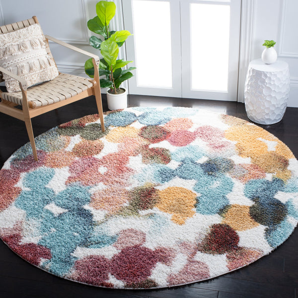 Safavieh Calista Contemporary 3' X 5' Red & Blue Area Rug - Plush, Durable, Oeko-tex Certified Elegance! Red ,Blue Polypropylene Pile Frise Cal118q-3