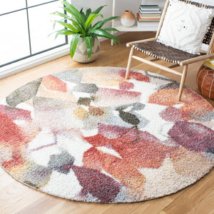 Safavieh Calista Square 5'3" X 5'3" Rust & Gold Area Rug — Turkish Power-Loomed, 1" Plush Polypropylene Frieze CAL120P-5SQ