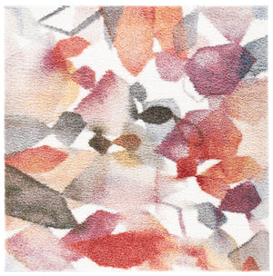Safavieh Calista Square 5'3" X 5'3" Rust & Gold Area Rug — Turkish Power-Loomed, 1" Plush Polypropylene Frieze CAL120P-5SQ
