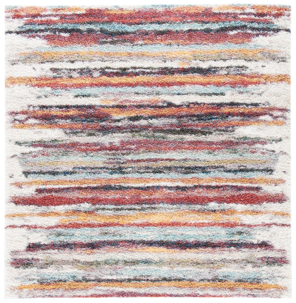Safavieh Calista Round Turkish Area Rug — Abstract Rust & Gold Brushstroke Design, Plush 1" Pile, Durable 5'-3" x 5'-3" CAL132P-5R