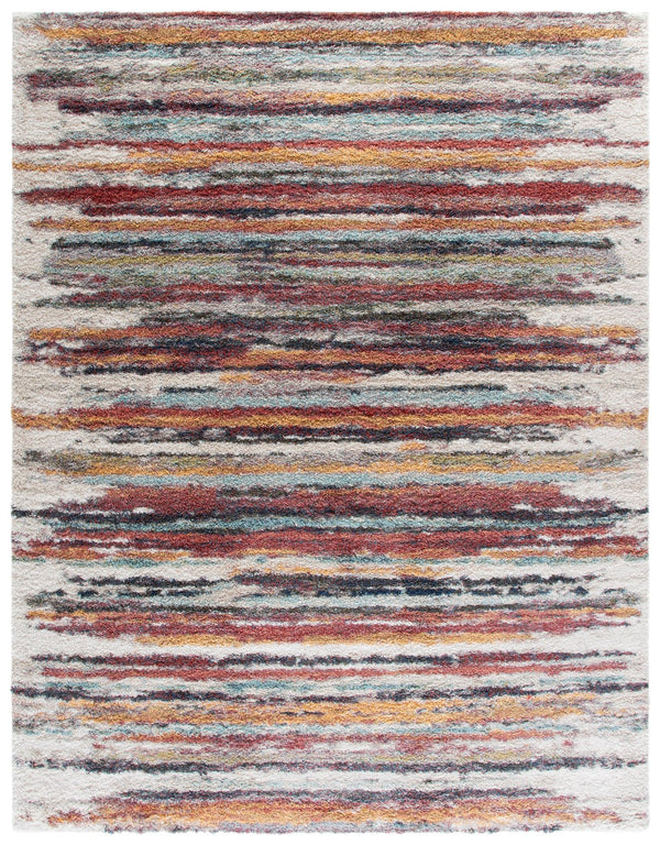 Safavieh Calista Rustic Gold And Deep Rust Striped Rug — Power-Loomed Turkish Frisé, Durable Plush Texture 3'-0" x 5'-0" CAL132P-3