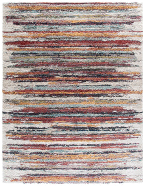 Safavieh Calista Round Turkish Area Rug — Abstract Rust & Gold Brushstroke Design, Plush 1" Pile, Durable 5'-3" x 5'-3" CAL132P-5R