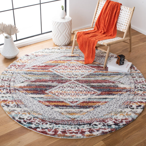 Safavieh Calista Contemporary Ivory & Rust Geometric Rug 3X5, Power-Loomed Turkey, Durable Soft Pile, Easy Care CAL136A-3